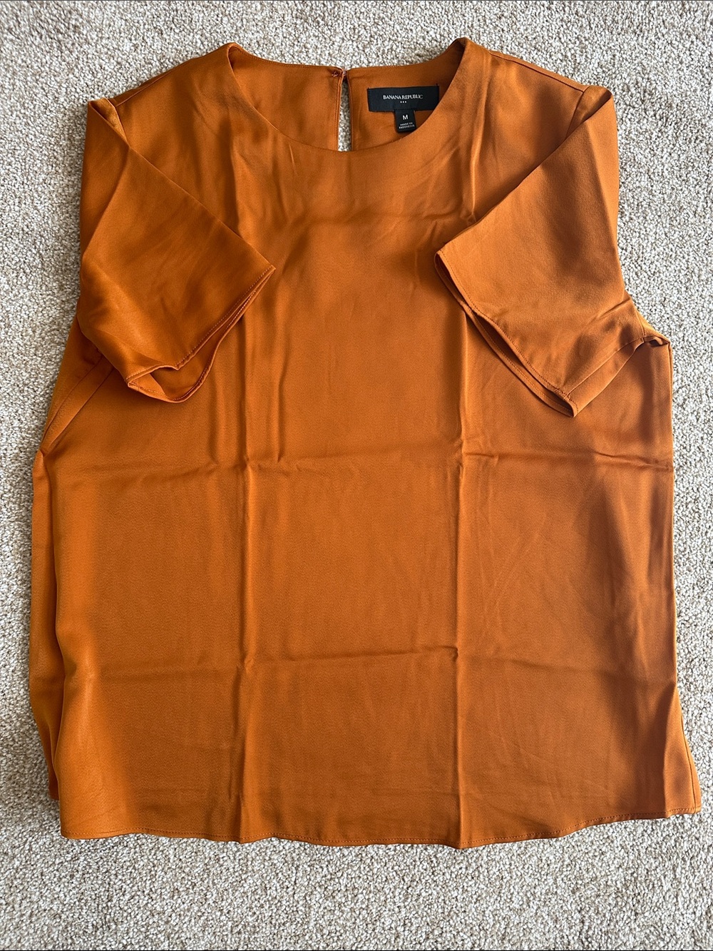 Banana Republic Factory Women's Rust Orange Short Sleeve Blouse